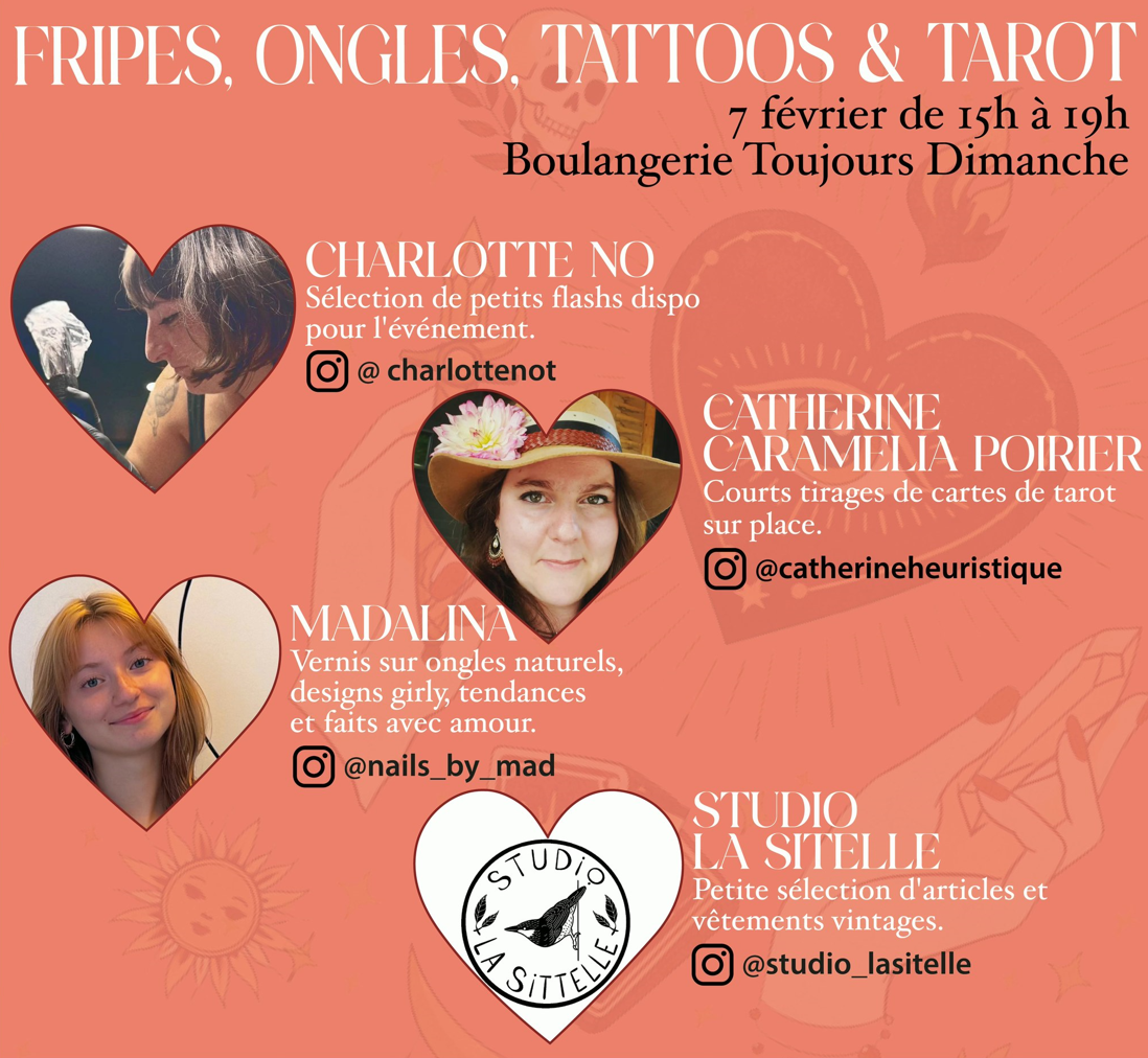 An evening of vintage clothes, nails, tattoos, and tarot cards
