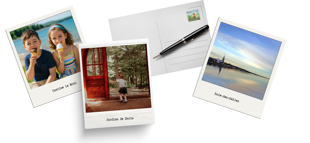 Montage de photos Jardins de Doris et Baie-des-Sables