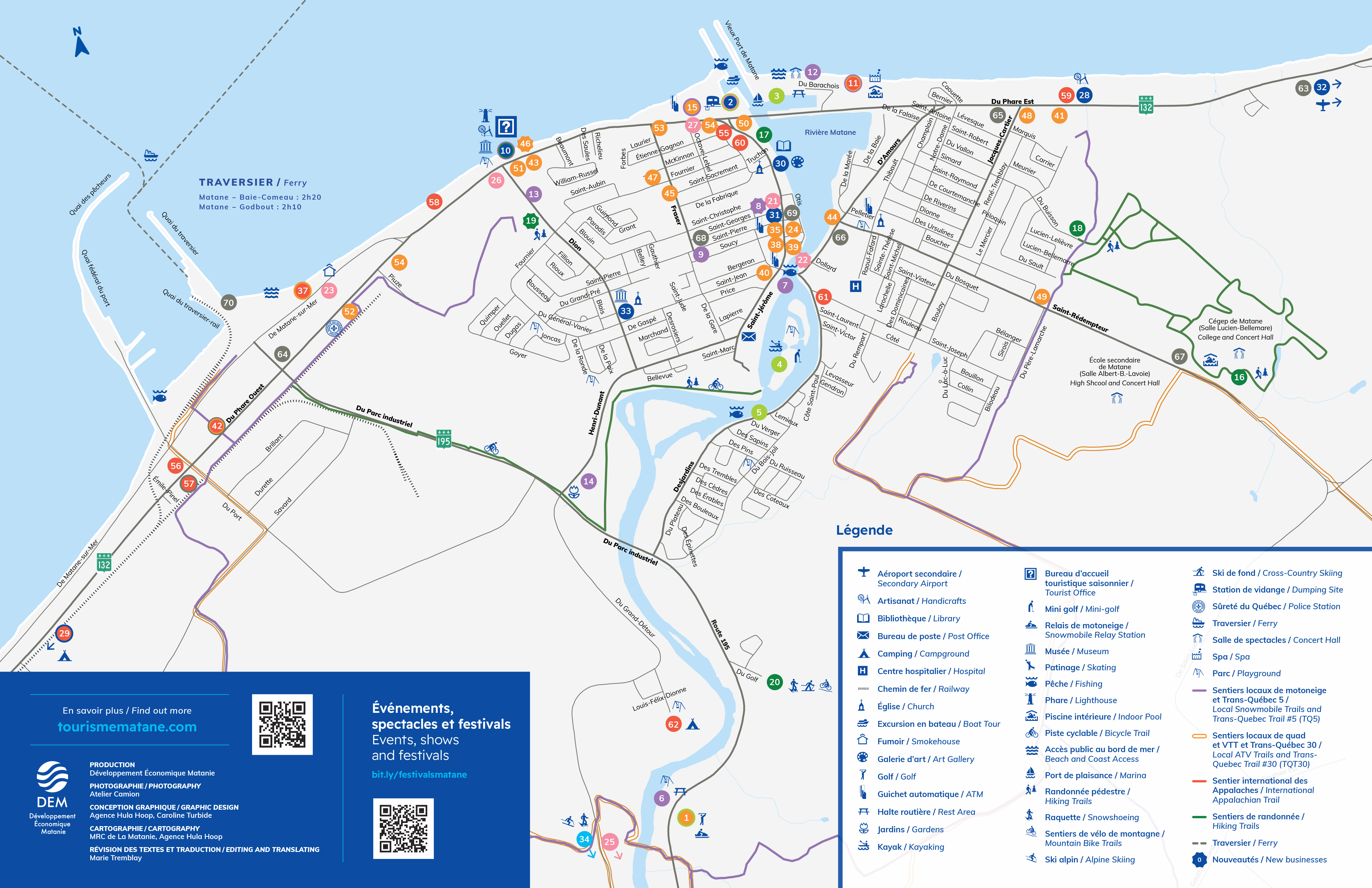 Carte touristique de la Ville de Matane 2023
