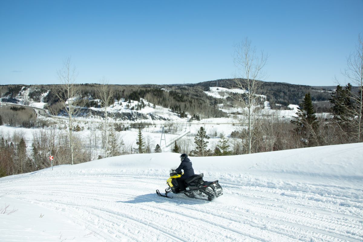 Snowmobile trails in the region of Matane, Gaspésie