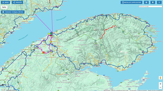 Itinerary From the Coast of La Matanie to Montagne Saint-Pierre in La Mitis in snowmobile