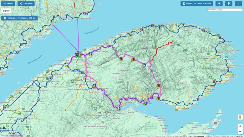 Itinerary The little tour of wertern gaspésie in snowmobile